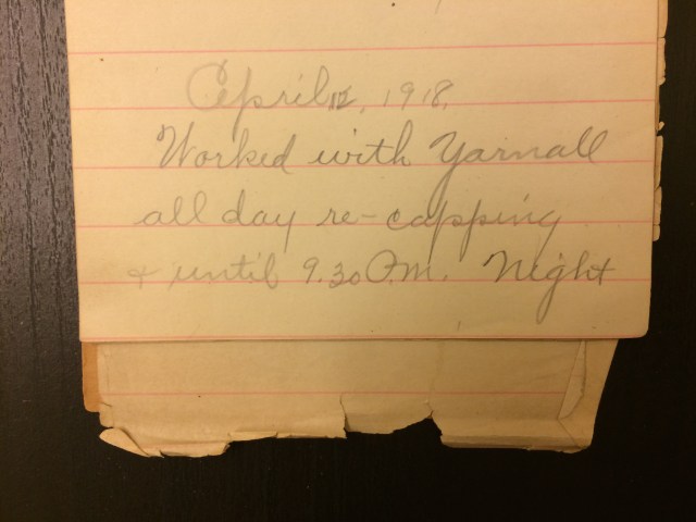 Source: C. Gilbert Hazlett, April 12, 1918