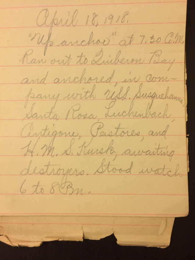 Source: C. Gilbert Hazlett, April 18, 1918