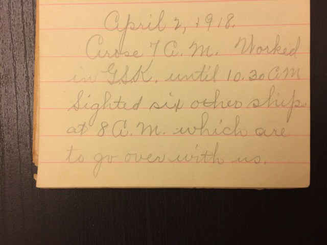 Source: C. Gilbert Hazlett, April 2, 1918